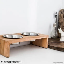 51 Degrees North Voerbak Teak High -Beste Hondenartikelen Winkel 51 degrees north voerbak teak high 211097 1000 none