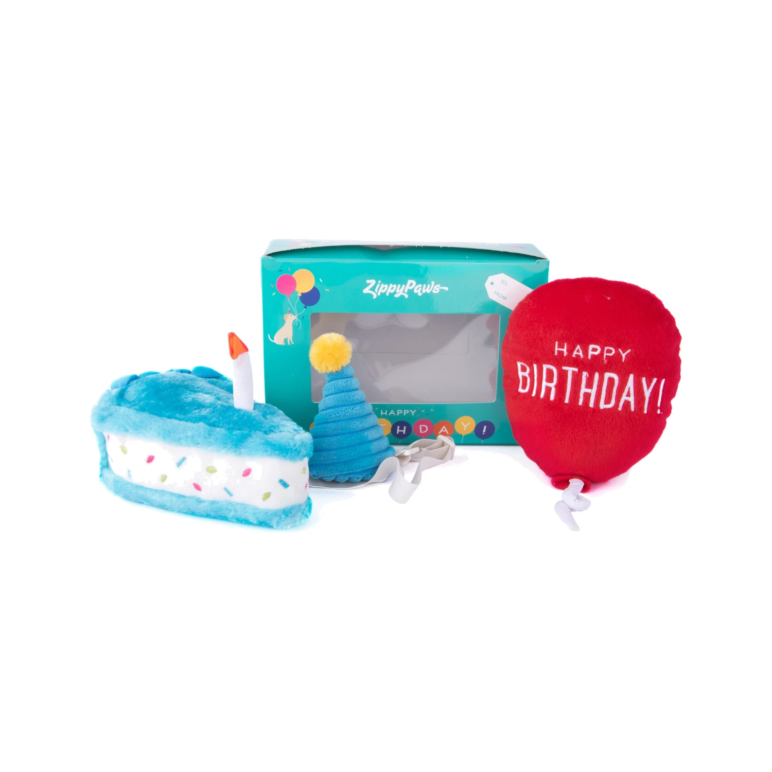 ZippyPaws Pup Birthday Box Blue 3 ZippyPaws Pup Birthday Box Blue